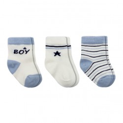 3'Lü Penye Boy And Girl Soket Çorap BS10114 Mavi