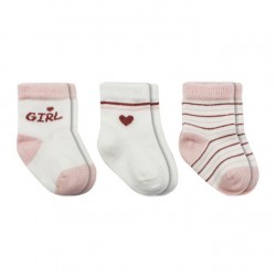3'Lü Penye Boy And Girl Soket Çorap BS10114 Pembe