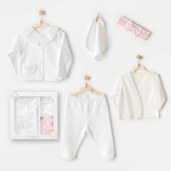 AC25650 Cuddly Bunny Bear 5'Li Hastane Çıkışı Ecru Pink