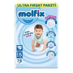 Bebek Bezi Ultra Fırsat Paketi 5 Beden 11-18 Kg 78 Adet