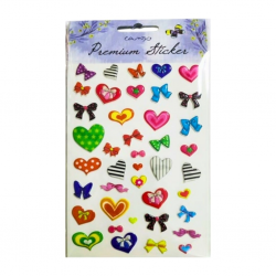 Puf Stickers Papyonlu Kalp