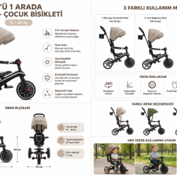 Globber Explorer 4in1 Katlanabilir Bisiklet Koyu Bej