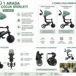 Globber Explorer 4in1 Katlanabilir Bisiklet Zeytin Yeşili