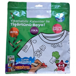 Kalem Hediyeli Boyanabilir Tişört 4-5 Yaş