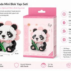 OTURAN SEVİMLİ ÇİÇEK PANDA 350 PARÇA BLOCK OYUNCAK