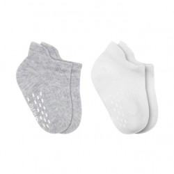 2'Li Sneakers Kaymaz Basic Penye Çorap 20103 Gri Beyaz