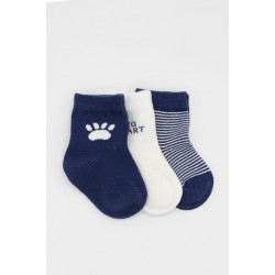 3'Lü Penye Soket Çorap 10110 İndigo