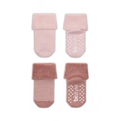 2'Li Çemberli Kaymaz Havlu Soket Çorap 10503 Pudra Pembe