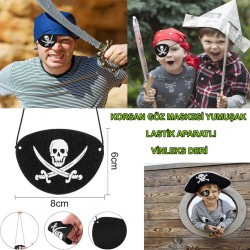 NessiWorld Vinleks Deri Korsan Göz Bandı Göz Maskesi Lastikli