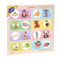ONY-360-361 Ahşap Tutmalı Eşleştirme - Hangi Hayvan Ne Yer