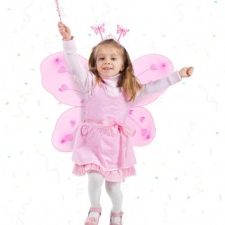 Pembe Kız Seti – 50 cm Kanadı, Taç ve Asa
