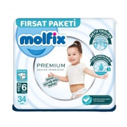 Premium Bebek Bezi Fırsat Paketi 6 Beden 15+ Kg 34 Adet