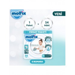 Premium Bebek Bezi Ultra Fırsat Paketi 6 Beden 15+ Kg 54 Adet