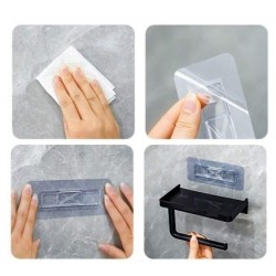 Raflı Yapışkanlı Tuvalet Kağıdı Askılığı