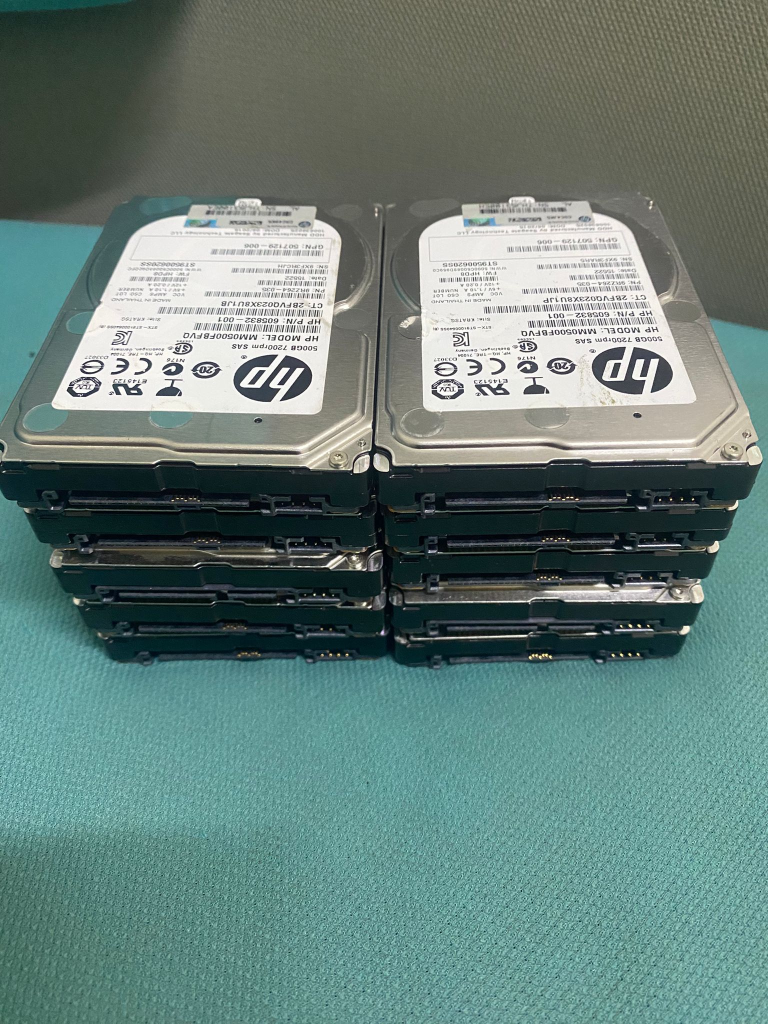 10 Adet HPE MM0500FBFVQ 500GB 7200RPM 2.5in SAS-6G Midline G4-G7 HDD